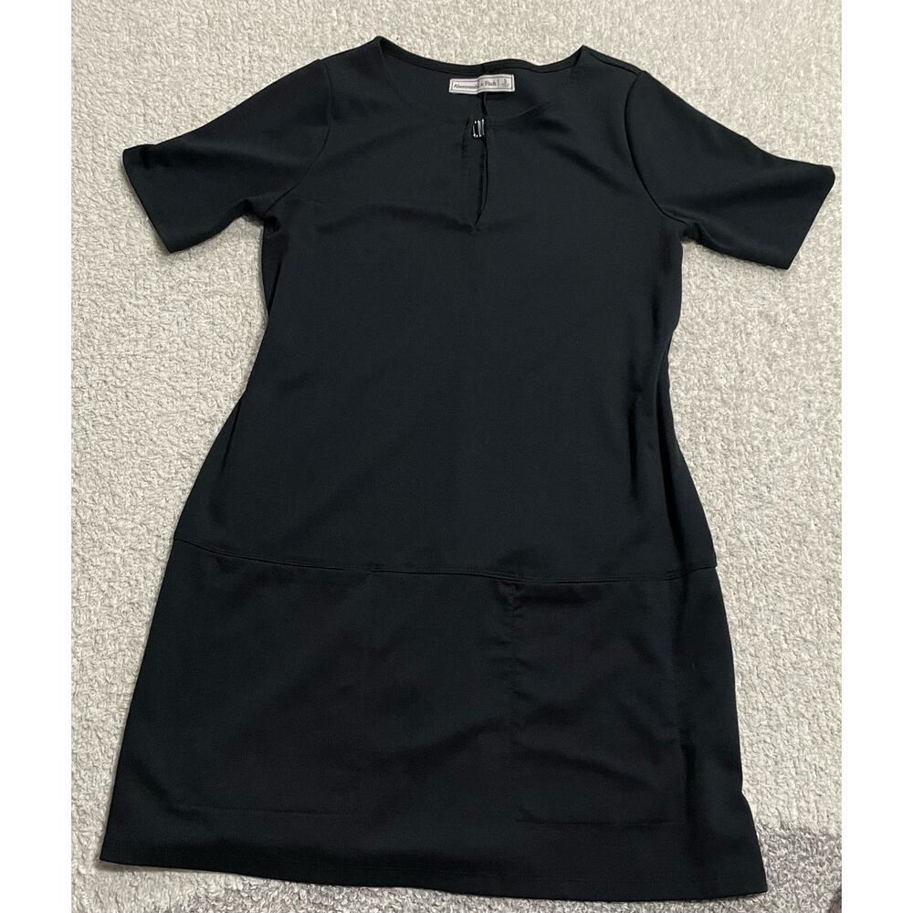 Abercrombie & Fitch Women's Size Small Notch Neck Short Sleeve Mini Dress Black